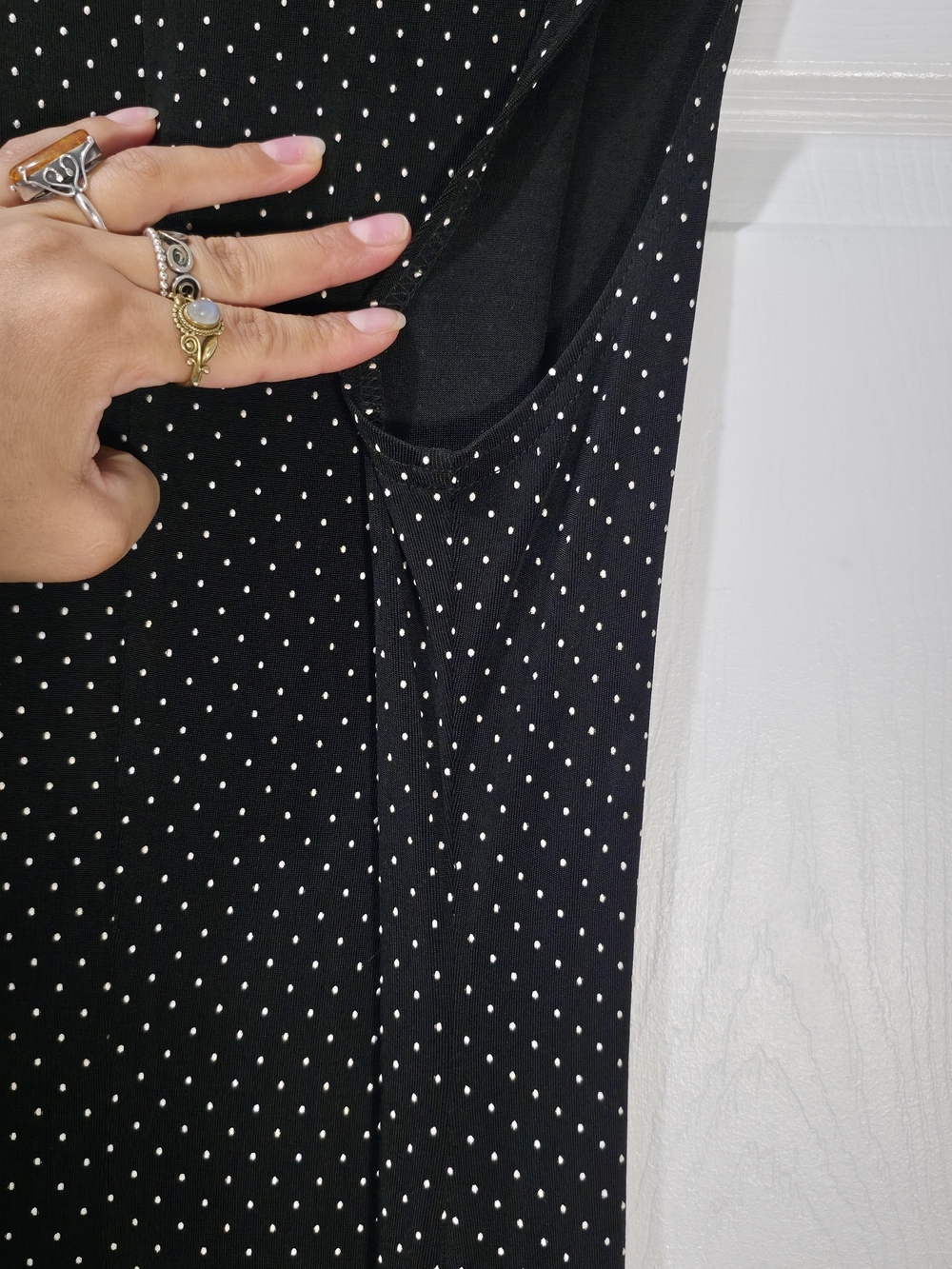 VTG Ronni Nicole 90s Mock Neck Polka Dot Maxi Dress 10 - Picture 9 of 9